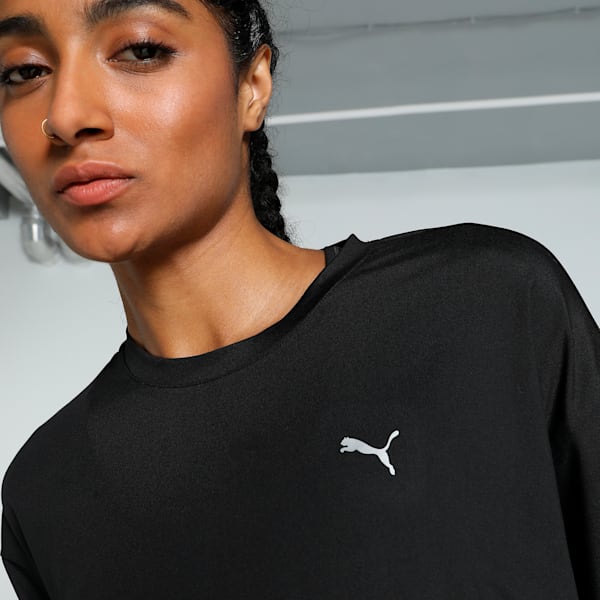 STUDIO Twist Women's Relaxed Fit Training Tee, PUMA Black, extralarge-IND