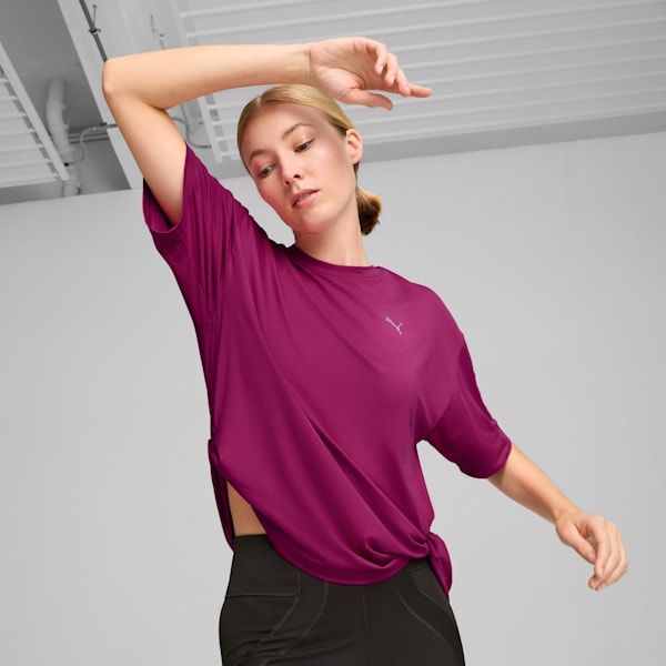 STUDIO Women's Twist Tee, Magenta Gleam, extralarge