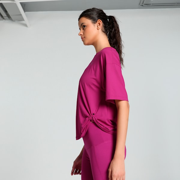 STUDIO Twist Women's Relaxed Fit Training Tee, Magenta Gleam, extralarge-IND