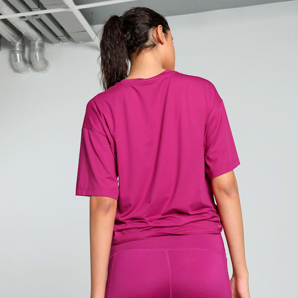 STUDIO Twist Women's Relaxed Fit Training Tee, Magenta Gleam, extralarge-IND