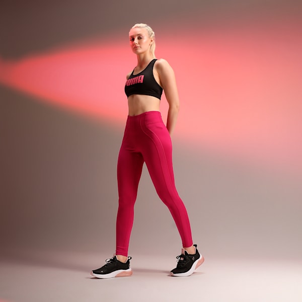 CLOUDSPUN Women's Rib High Waist Training Tights, Magenta Gleam, extralarge-IND