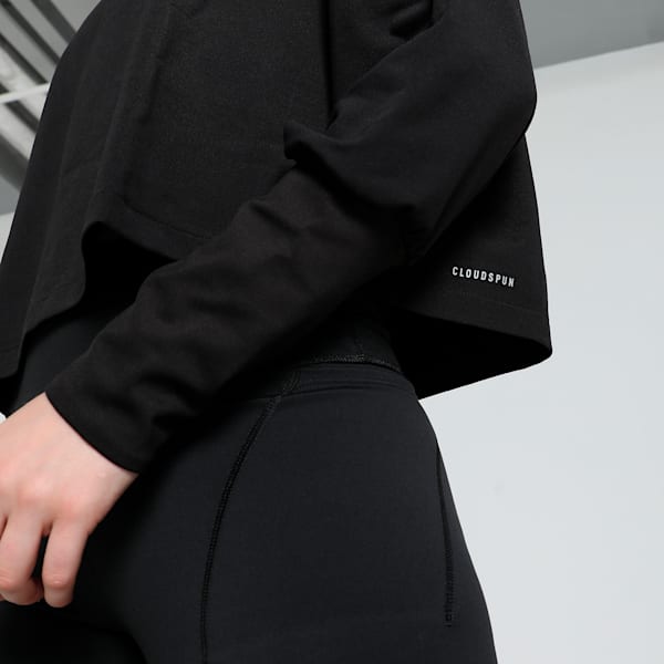 STUDIO CLOUDSPUN Women's Relaxed Fit Crew-Neck Training Sweatshirt, PUMA Black, extralarge-IND
