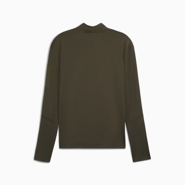 Men's Quarter-Zip Jacket, Dark Olive, extralarge