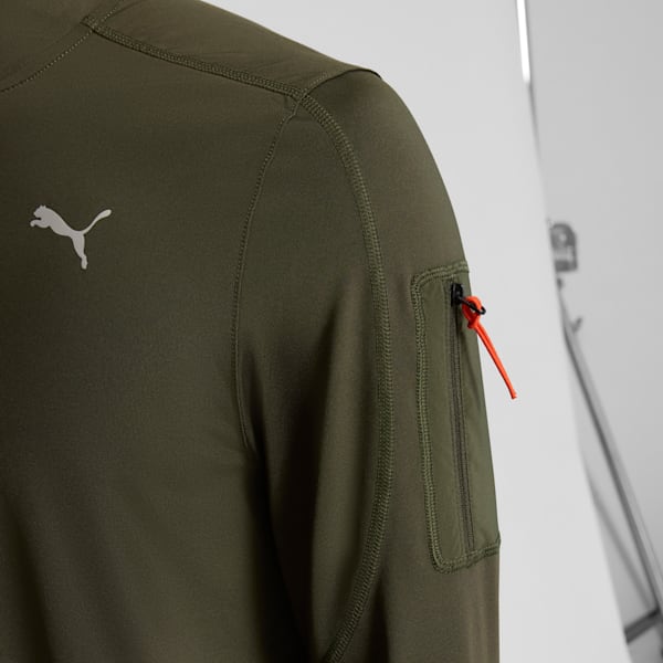 Men's Quarter-Zip Jacket, Dark Olive, extralarge