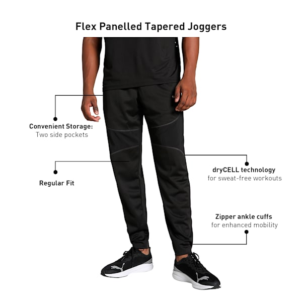 Panelled Tapered Men's Training Joggers, PUMA Black, extralarge-IND