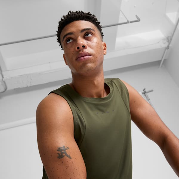 PUMA FIT CLOUDSPUN Men's Tank, Dark Olive, extralarge