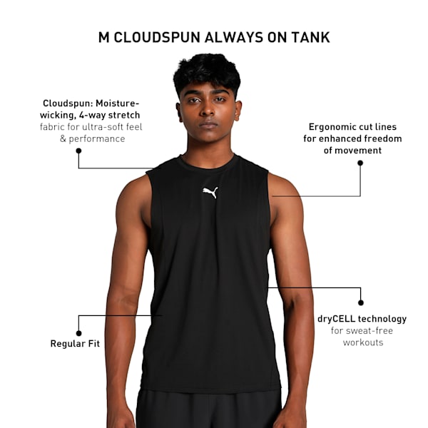 CLOUDSPUN Men's Training Tank, PUMA Black, extralarge-IND