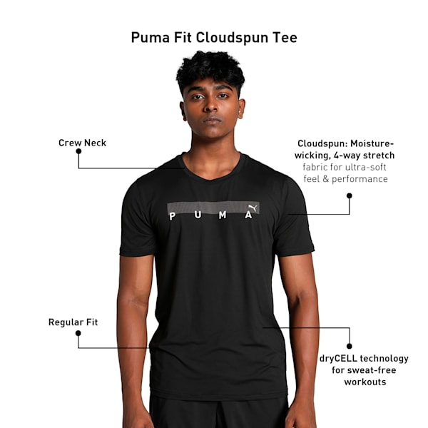 PUMA FIT CLOUDSPUN Men's Training Tee, PUMA Black, extralarge-IND