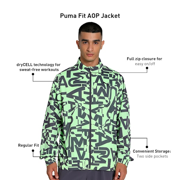 FIT All-Over Print Men's Training Jacket, Galactic Gray, extralarge-IND
