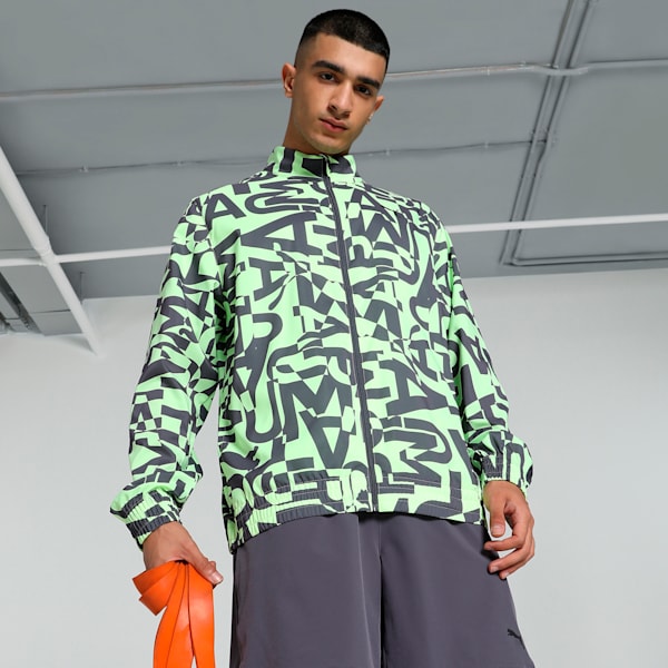 FIT All-Over Print Men's Training Jacket, Galactic Gray, extralarge-IND