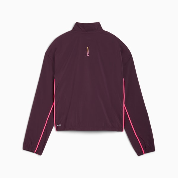 Run For Her Women's Woven Half-Zip, Midnight Plum-Sunset Glow, extralarge