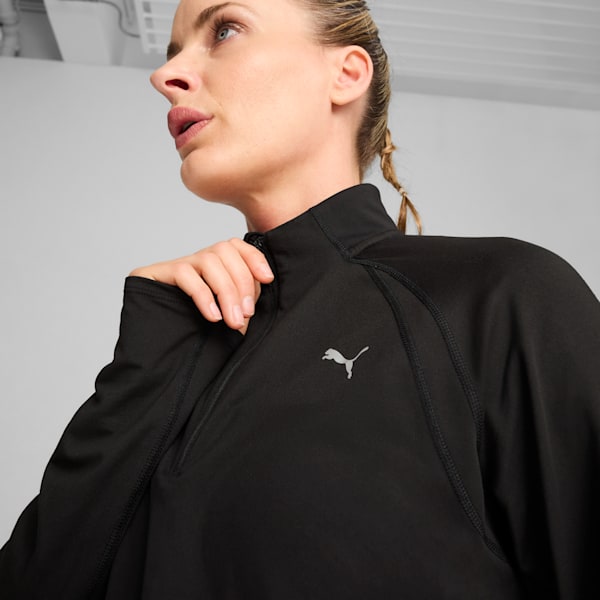 PUMA RUN CLOUDSPUN Women's Quarter-Zip Top, PUMA Black, extralarge