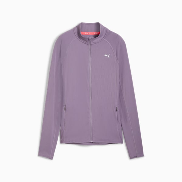 Run For Her Women's Ribbed Full-Zip, Pale Plum, extralarge