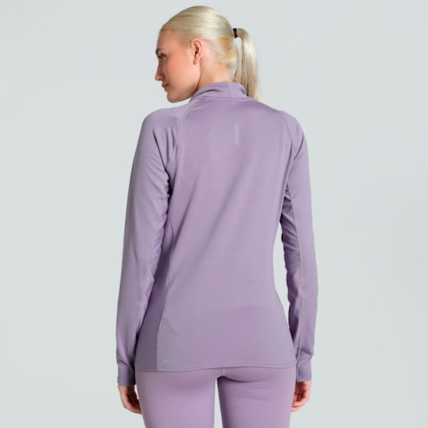 Run For Her Women's Slim Fit Ribbed Full-Zip Running Jacket, Pale Plum, extralarge-IND