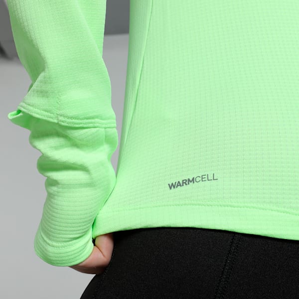 RUN Grid Fleece Women's Half-Zip Running Top, Fizzy Apple, extralarge-IND