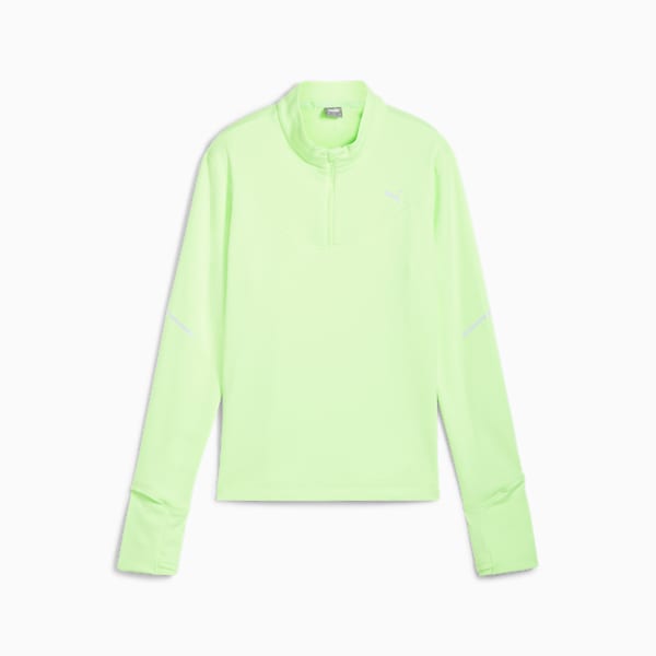Sudadera de cuello con cierre PUMA SQUAD para mujer, Fizzy Apple, extralarge