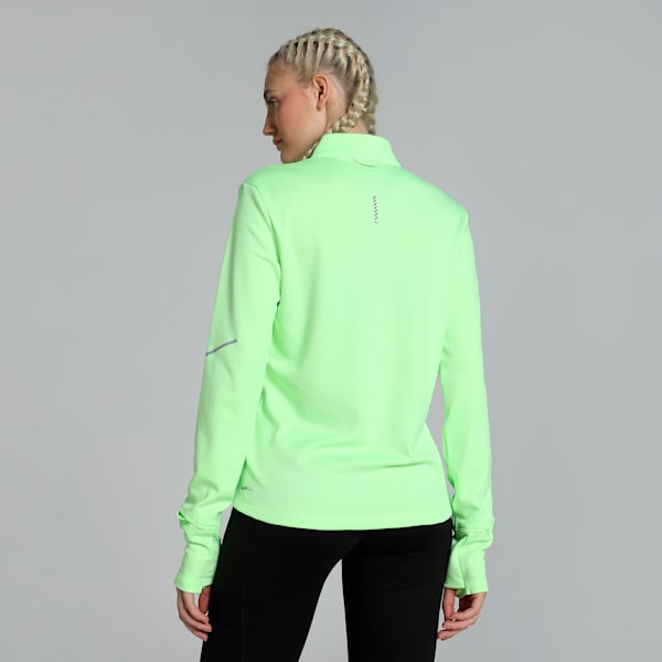 RUN Grid Fleece Women's Half-Zip Running Top, Fizzy Apple, extralarge-IND