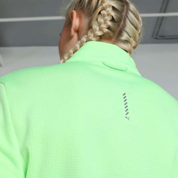RUN Grid Fleece Women's Half-Zip Running Top, Fizzy Apple, extralarge-IND