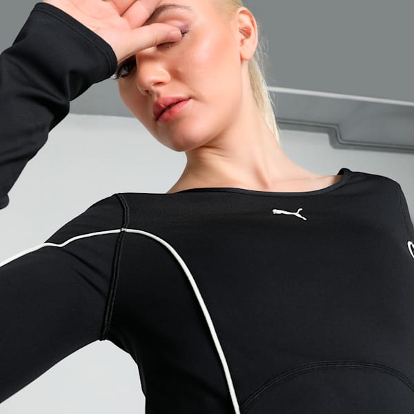 CLOUDSPUN Women's Slim Fit Long Sleeve Training Top, PUMA Black, extralarge-IND