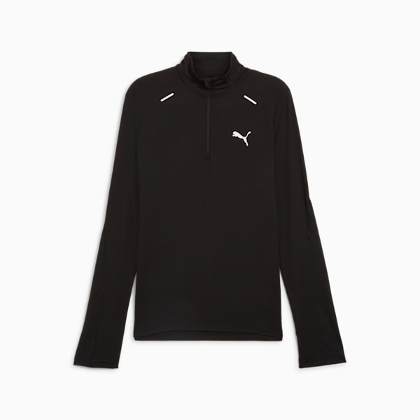 PUMA RUN CLOUDSPUN Men's Quarter-Zip Top, PUMA Black, extralarge