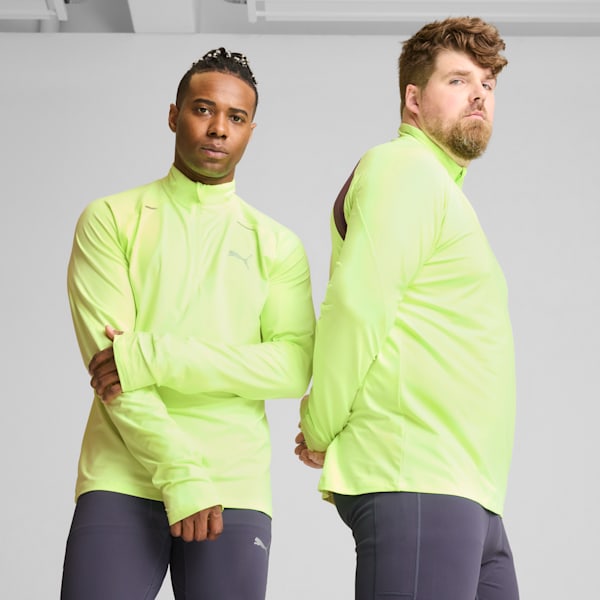 PUMA RUN CLOUDSPUN Men's Quarter-Zip Top, Fizzy Apple, extralarge