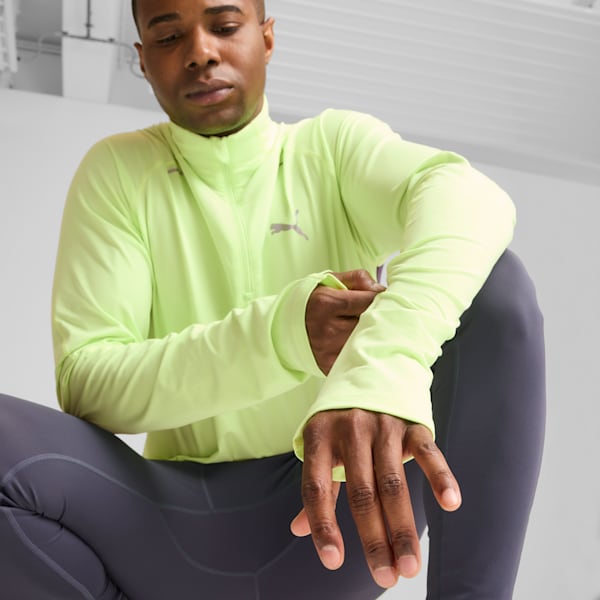 PUMA RUN CLOUDSPUN Men's Quarter-Zip Top, Fizzy Apple, extralarge