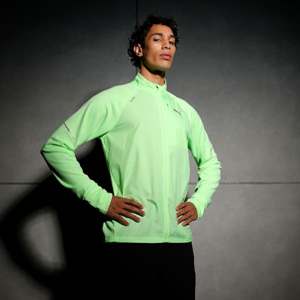 RUN Grid Fleece Men's Running Jacket, Fizzy Apple, extralarge-IND