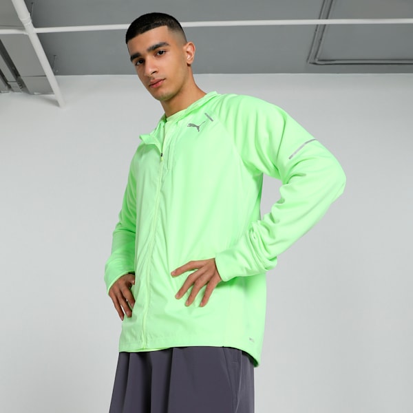 RUN Grid Fleece Men's Running Jacket, Fizzy Apple, extralarge-IND