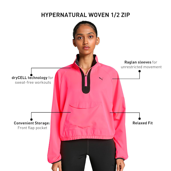 HYPERNATURAL Women's Woven Half-Zip Jacket, Sunset Glow, extralarge-IND