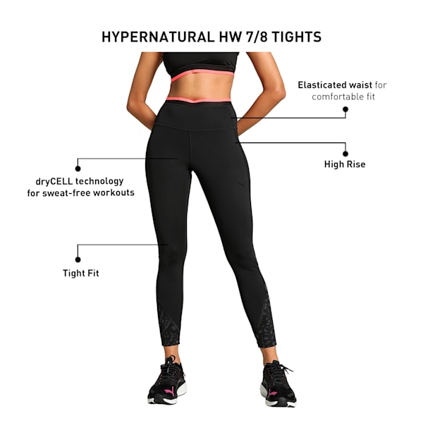 HYPERNATURAL Women's High-Waist 7/8 Training Tights, PUMA Black, extralarge-IND