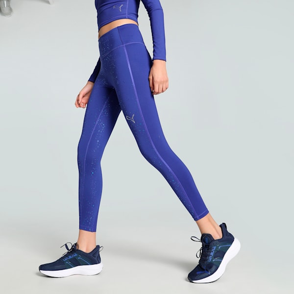 INTERGALACTIC High-Waist 7/8 Women's Training Tights, Lapis Lazuli, extralarge-IND