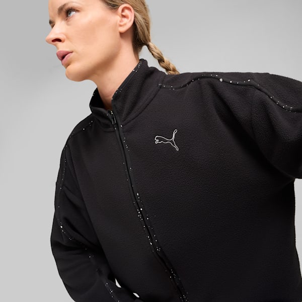 Sudadera polar de entrenamiento con cremallera completa para mujer, PUMA Black, extralarge