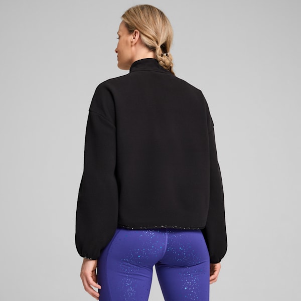 Sudadera polar de entrenamiento con cremallera completa para mujer, PUMA Black, extralarge