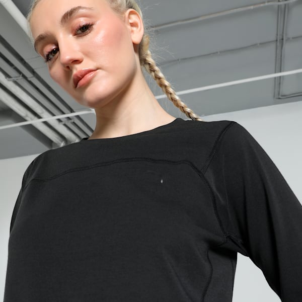 SEASONS Tech Wool Long Sleeve Women's Running Tee, PUMA Black, extralarge-IND