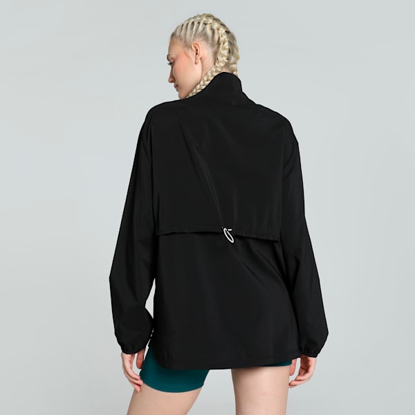 Chamarra de entrenamiento con cordón elástico para mujer, PUMA Black, extralarge