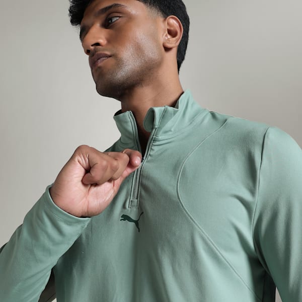 CLOUDSPUN Quarter-Zip Men's Training Jacket, Green Moon, extralarge-IND