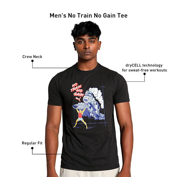 No Train No Gain Men's Training Tee, PUMA Black, extralarge-IND