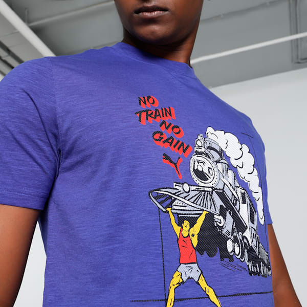 No Train No Gain Men's Training Tee, Lapis Lazuli, extralarge-IND