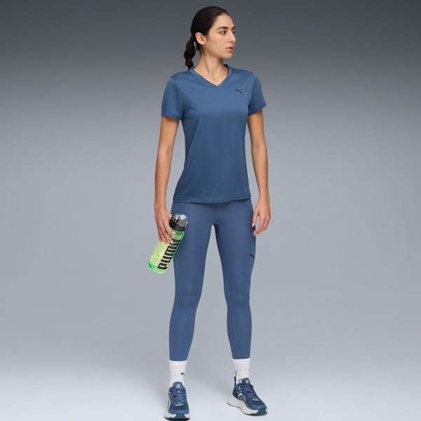 Playera de cuello en V para mujer TAD ESSENTIALS, Dark Indigo, extralarge