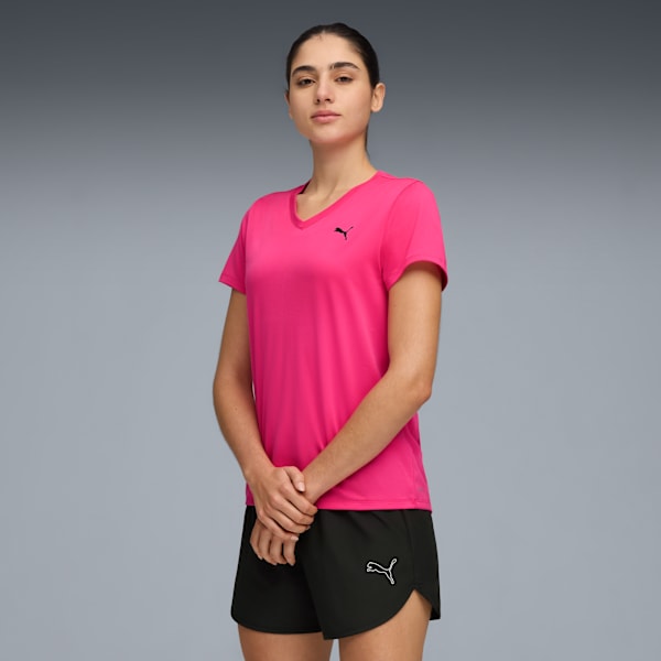 TAD ESSENTIALS V-Neck Tee Women, Glowing Pink, extralarge