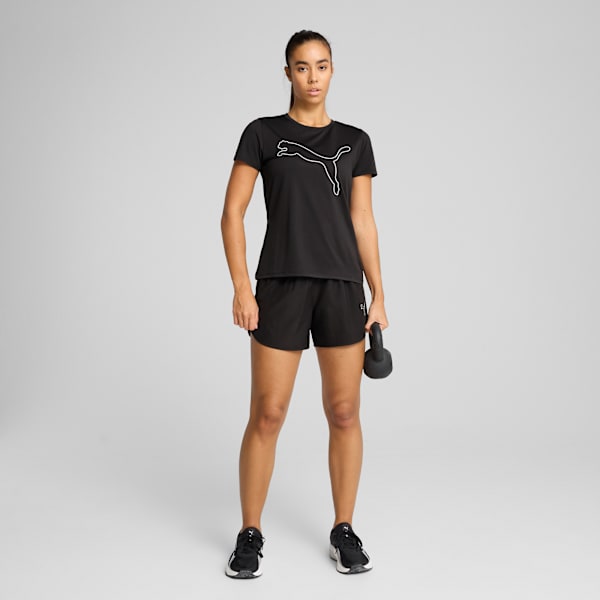 Train All Day Logo Women's Training Tee, PUMA Black, extralarge-IND