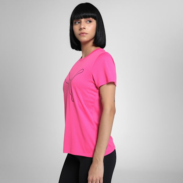 Train All Day Logo Women's Training Tee, Glowing Pink, extralarge-IND