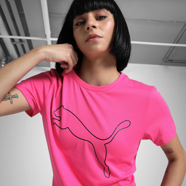 Train All Day Logo Women's Training Tee, Glowing Pink, extralarge-IND