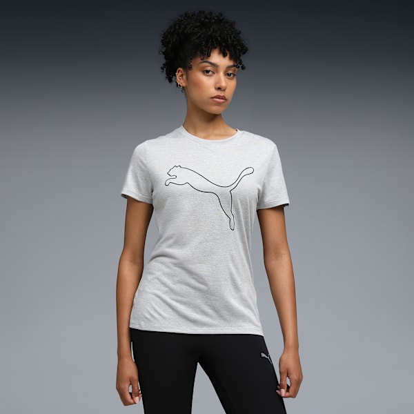 Train All Day Heather Logo Women's Training Tee, Light Gray Heather, extralarge-IND