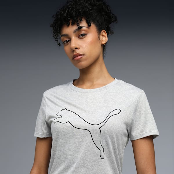 Train All Day Heather Logo Women's Training Tee, Light Gray Heather, extralarge-IND