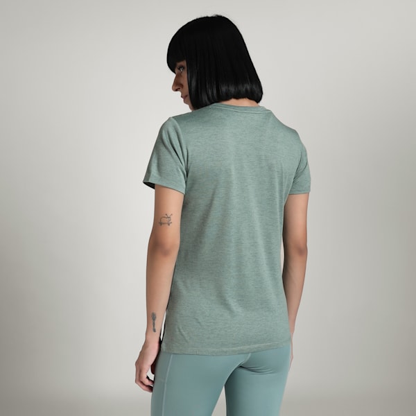 Train All Day Heather Logo Women's Training Tee, Green Moon Heather, extralarge-IND
