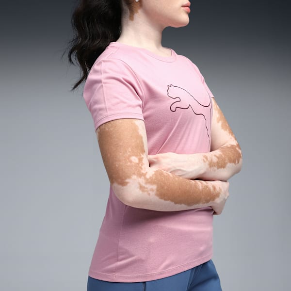 Train All Day Heather Logo Women's Training Tee, Poised Pink Heather, extralarge-IND