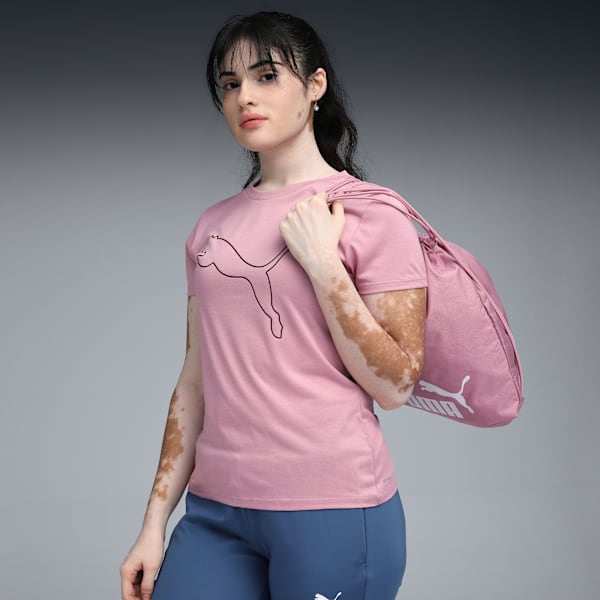 Train All Day Heather Logo Women's Training Tee, Poised Pink Heather, extralarge-IND