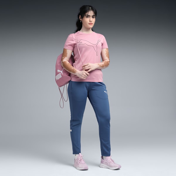 Train All Day Heather Logo Women's Training Tee, Poised Pink Heather, extralarge-IND