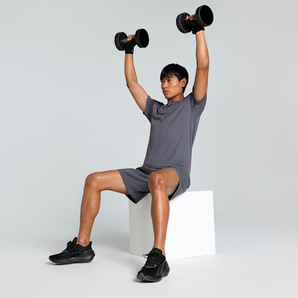 Train All Day Solid Cat Men's Training Tee, Galactic Gray, extralarge-IND
